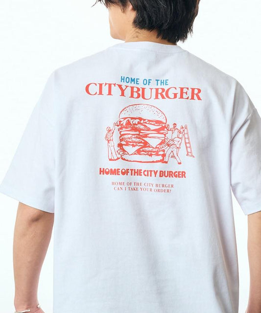 寬鬆版型 後背印花 圓領 City Burger T恤