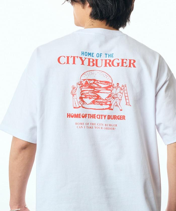 寬鬆版型 後背印花 圓領 City Burger T恤