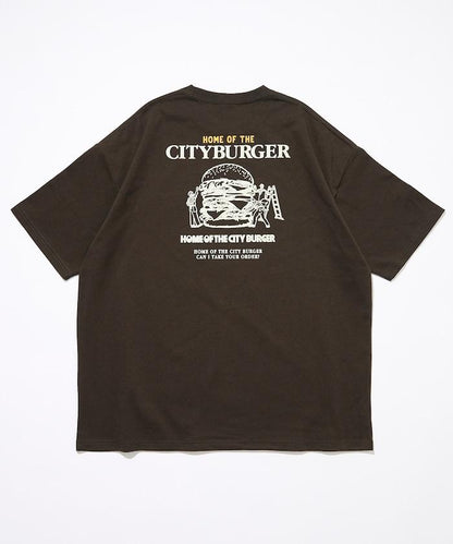 寬鬆版型 後背印花 圓領 City Burger T恤