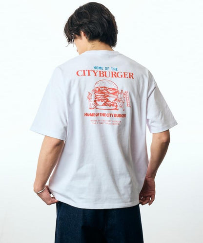 寬鬆版型 後背印花 圓領 City Burger T恤