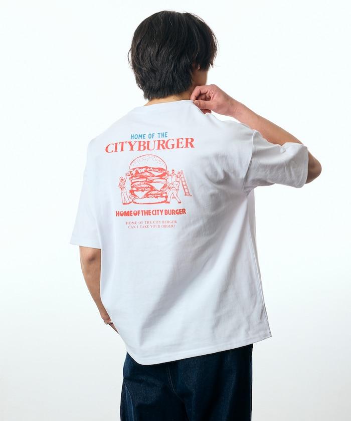 寬鬆版型 後背印花 圓領 City Burger T恤