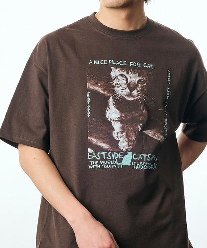 寬鬆版型 背部印花 圓領 CAT Photo T恤