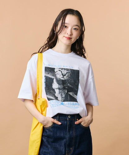 寬鬆版型 背部印花 圓領 CAT Photo T恤