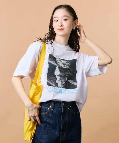 寬鬆版型 背部印花 圓領 CAT Photo T恤