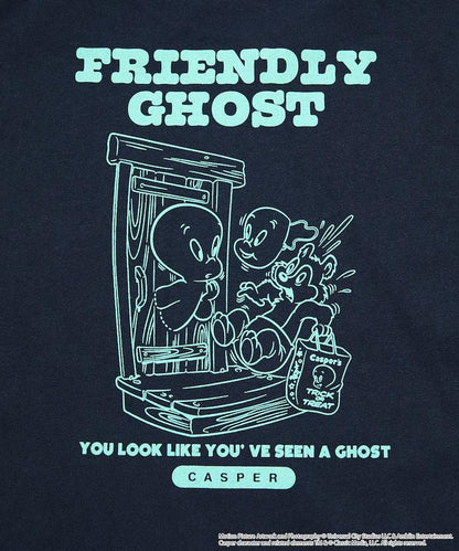 Casper the Friendly Ghost/キャスパー（小精靈卡斯柏） キャスパー 寬鬆版 背面印花 圓領T恤