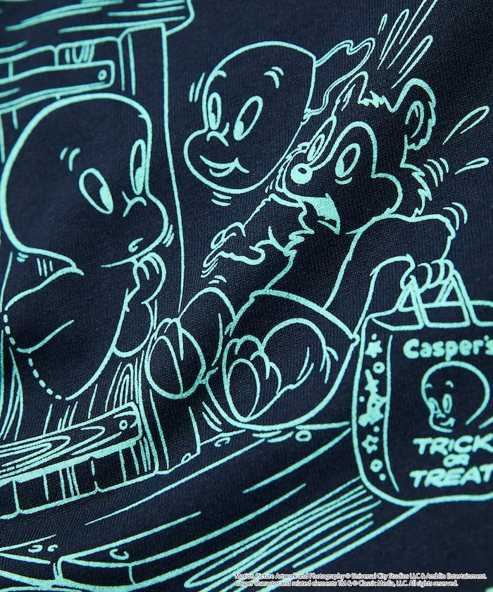 Casper the Friendly Ghost/キャスパー（小精靈卡斯柏） キャスパー 寬鬆版 背面印花 圓領T恤