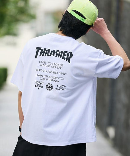 THRASHER×FREAK'S STORE スラッシャー 寬鬆廓形 背部Logo印花 T恤