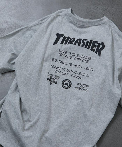 THRASHER×FREAK'S STORE スラッシャー 寬鬆廓形 背部Logo印花 T恤
