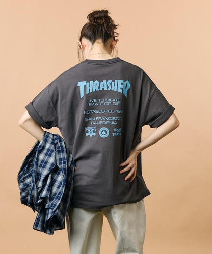 THRASHER×FREAK'S STORE スラッシャー 寬鬆廓形 背部Logo印花 T恤