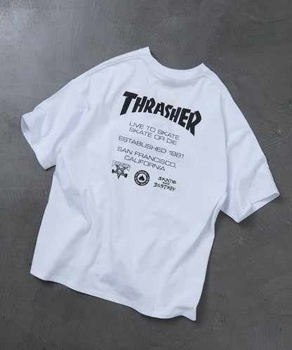 THRASHER×FREAK'S STORE スラッシャー 寬鬆廓形 背部Logo印花 T恤