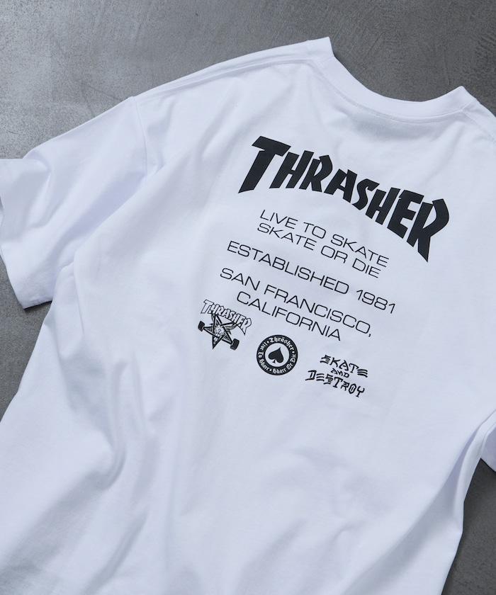 THRASHER×FREAK'S STORE スラッシャー 寬鬆廓形 背部Logo印花 T恤