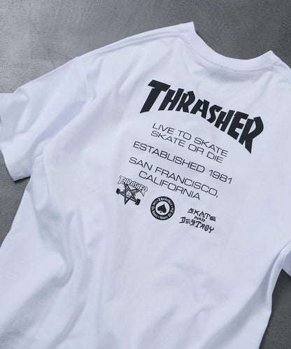 THRASHER×FREAK'S STORE スラッシャー 寬鬆廓形 背部Logo印花 T恤