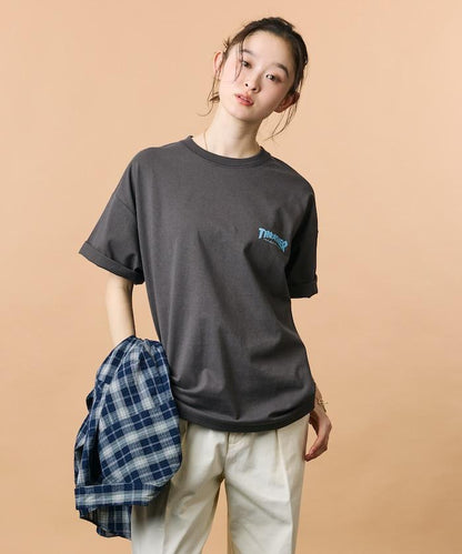 THRASHER×FREAK'S STORE スラッシャー 寬鬆廓形 背部Logo印花 T恤
