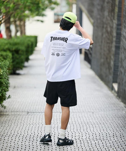 THRASHER×FREAK'S STORE スラッシャー 寬鬆廓形 背部Logo印花 T恤