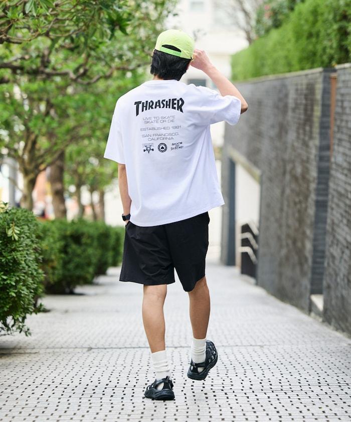 THRASHER×FREAK'S STORE スラッシャー 寬鬆廓形 背部Logo印花 T恤