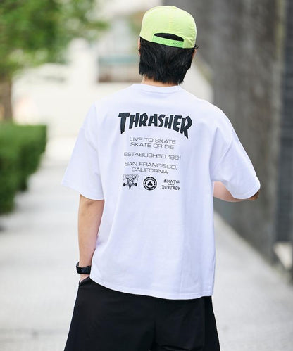THRASHER×FREAK'S STORE スラッシャー 寬鬆廓形 背部Logo印花 T恤