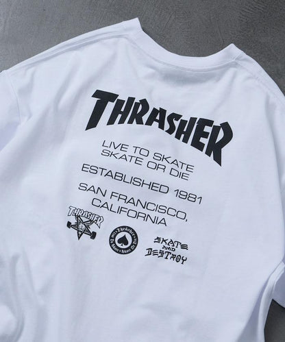THRASHER×FREAK'S STORE スラッシャー 寬鬆廓形 背部Logo印花 T恤