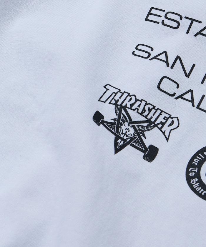 THRASHER×FREAK'S STORE スラッシャー 寬鬆廓形 背部Logo印花 T恤