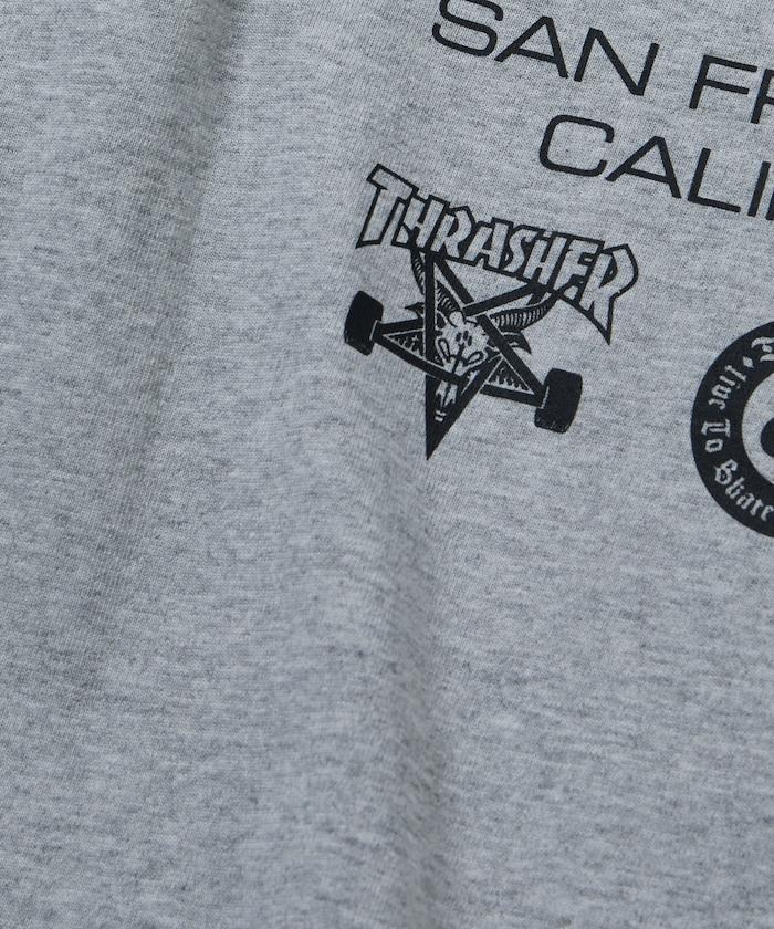 THRASHER×FREAK'S STORE スラッシャー 寬鬆廓形 背部Logo印花 T恤