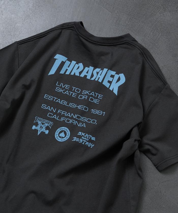 THRASHER×FREAK'S STORE スラッシャー 寬鬆廓形 背部Logo印花 T恤