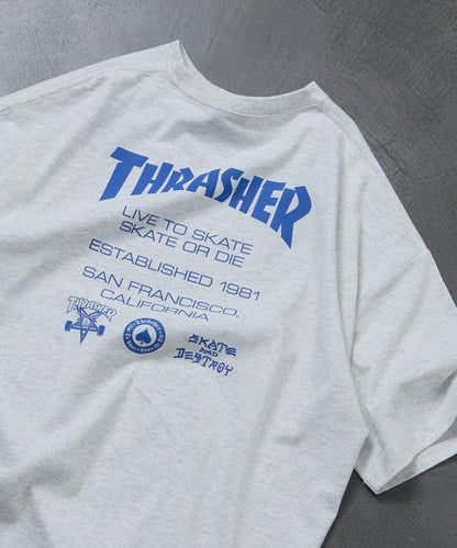 THRASHER×FREAK'S STORE スラッシャー 寬鬆廓形 背部Logo印花 T恤