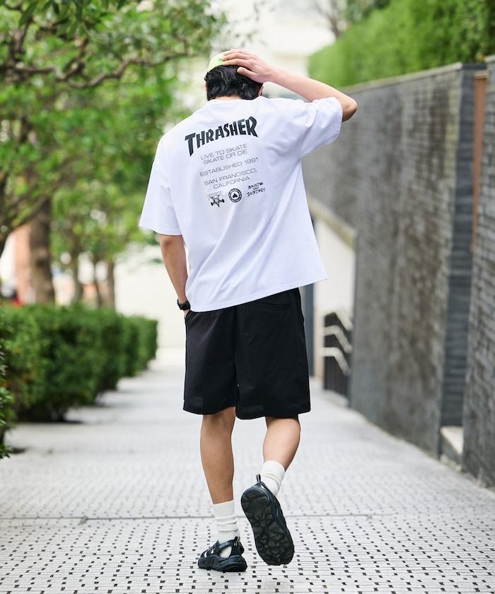 THRASHER×FREAK'S STORE スラッシャー 寬鬆廓形 背部Logo印花 T恤