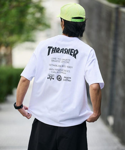 THRASHER×FREAK'S STORE スラッシャー 寬鬆廓形 背部Logo印花 T恤