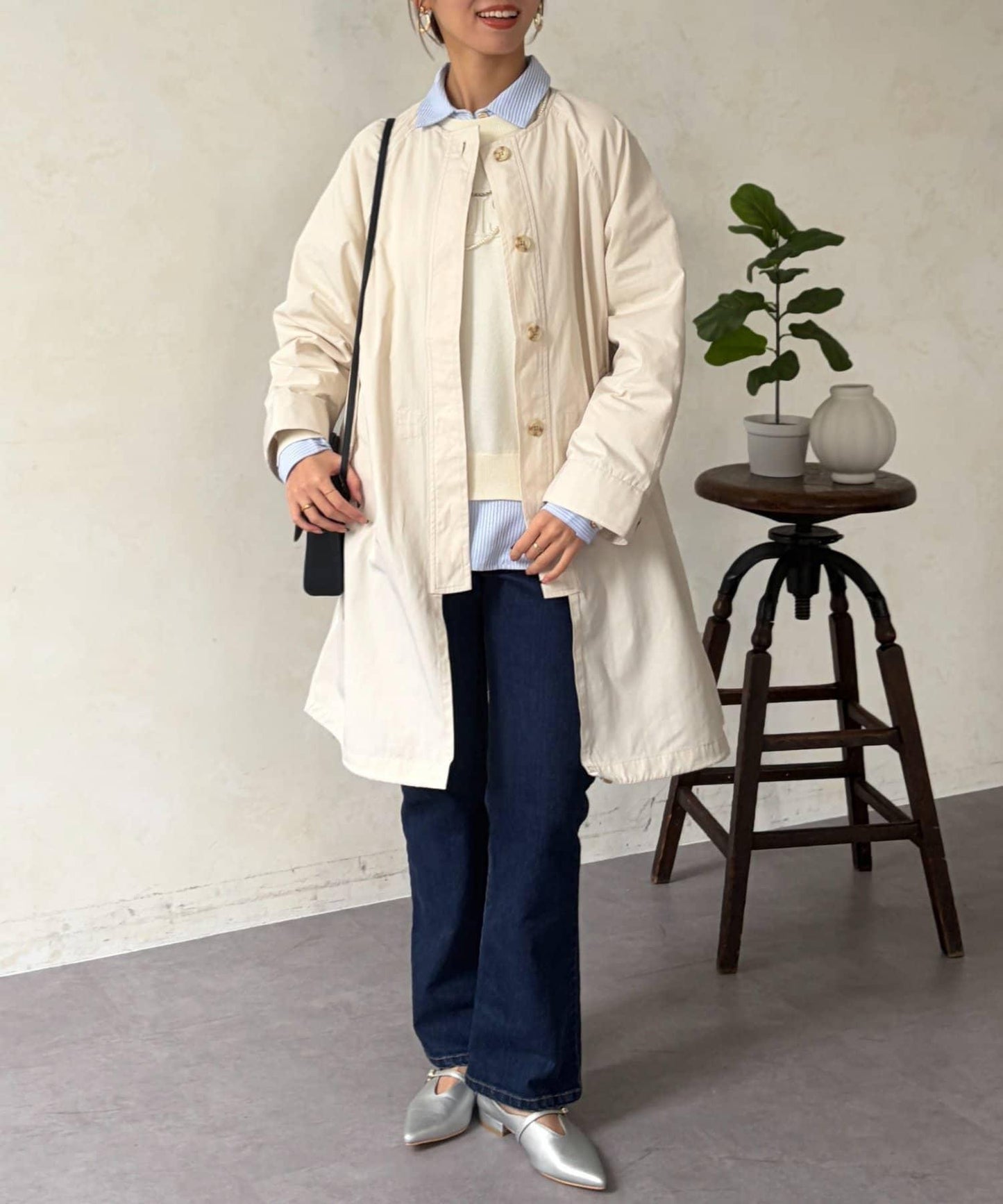 多方式穿法 翻領大衣