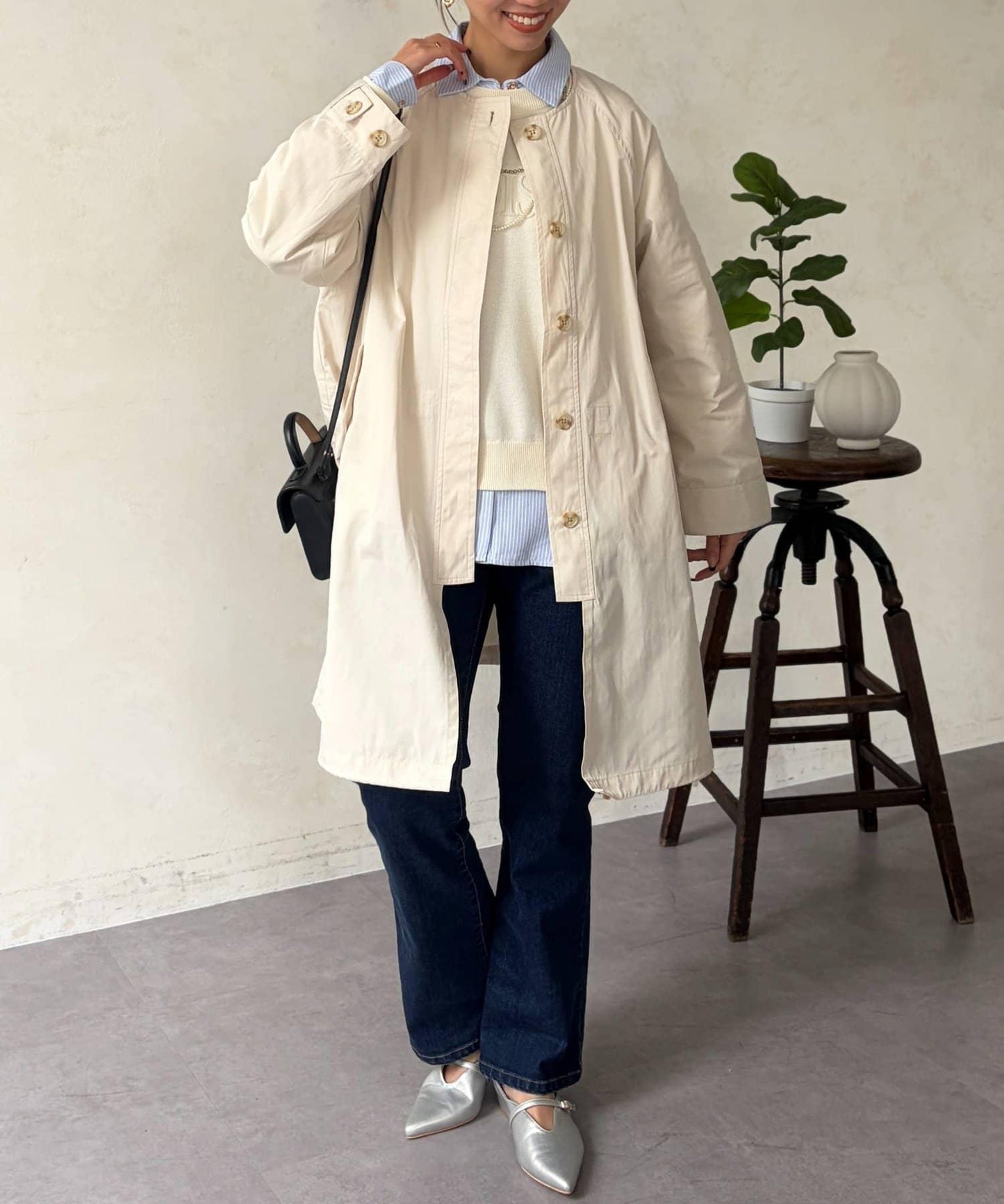 多方式穿法 翻領大衣