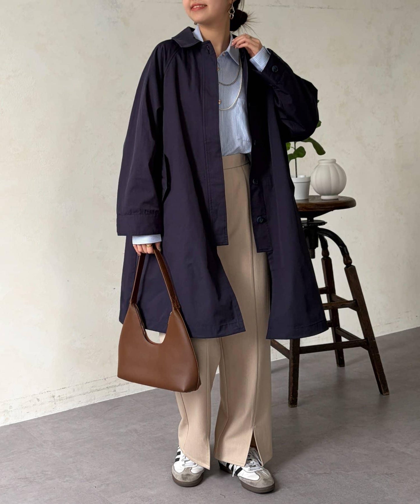 多方式穿法 翻領大衣