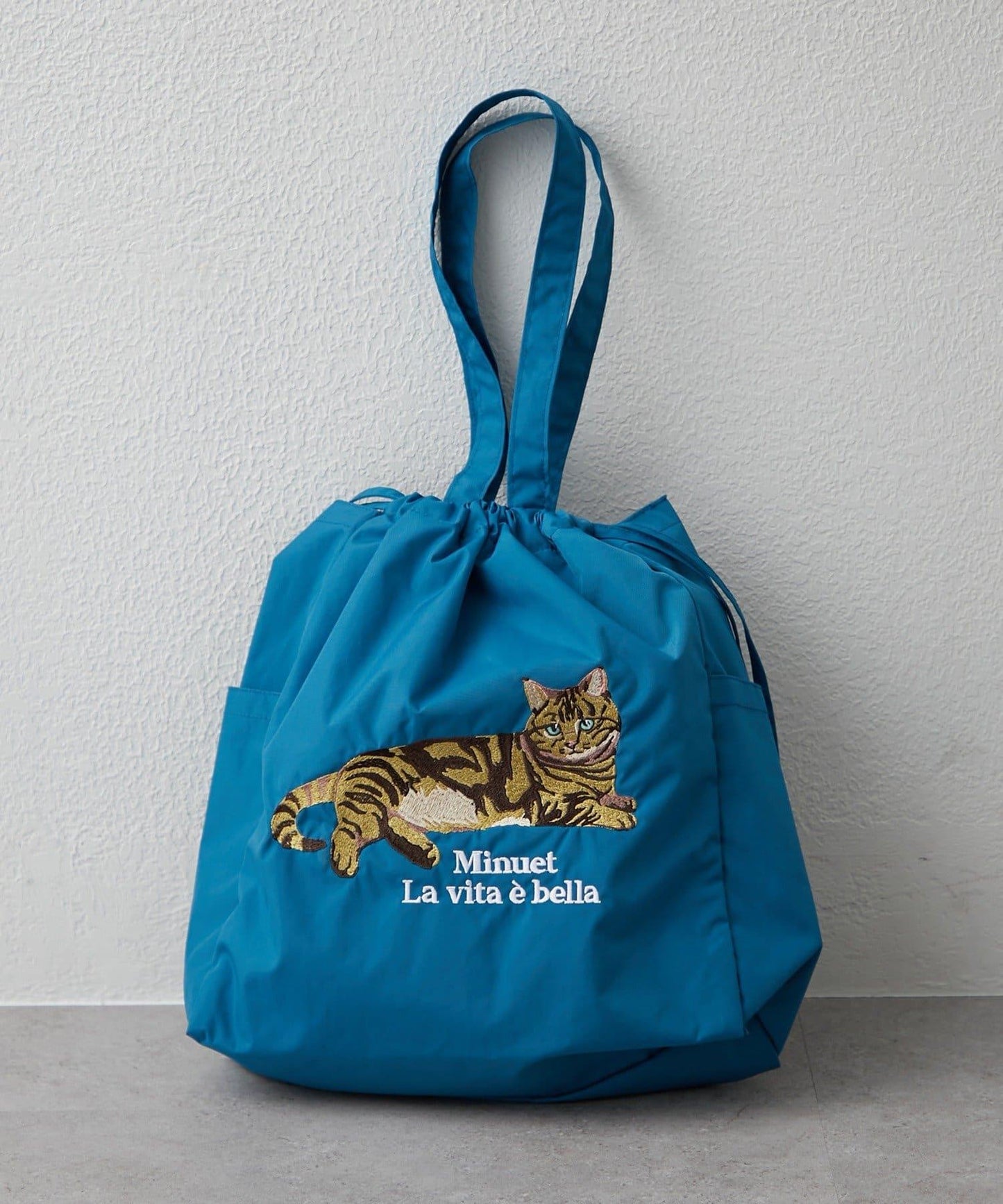 適合散步的 動物刺繡 束口托特包
