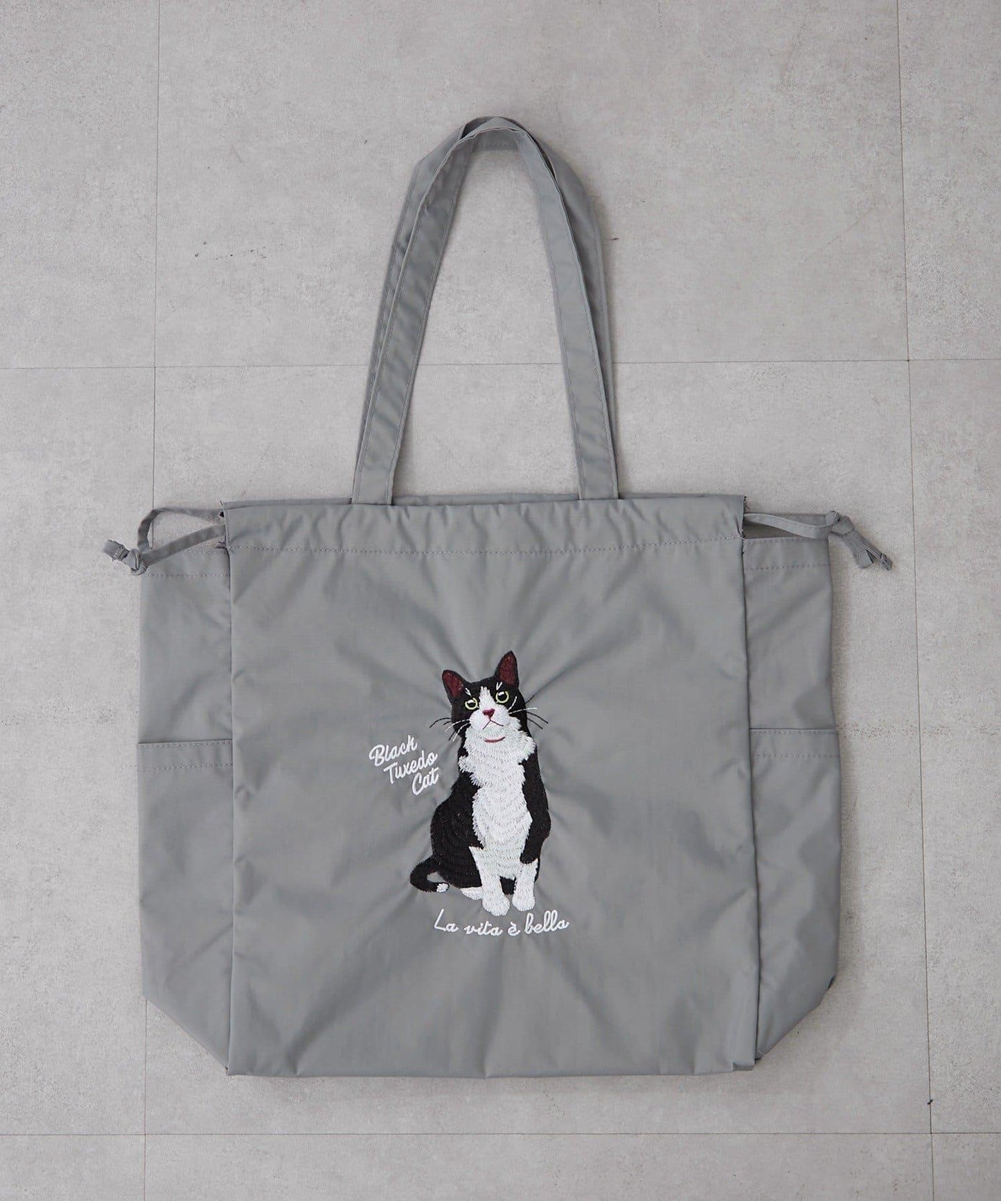 適合散步的 動物刺繡 束口托特包