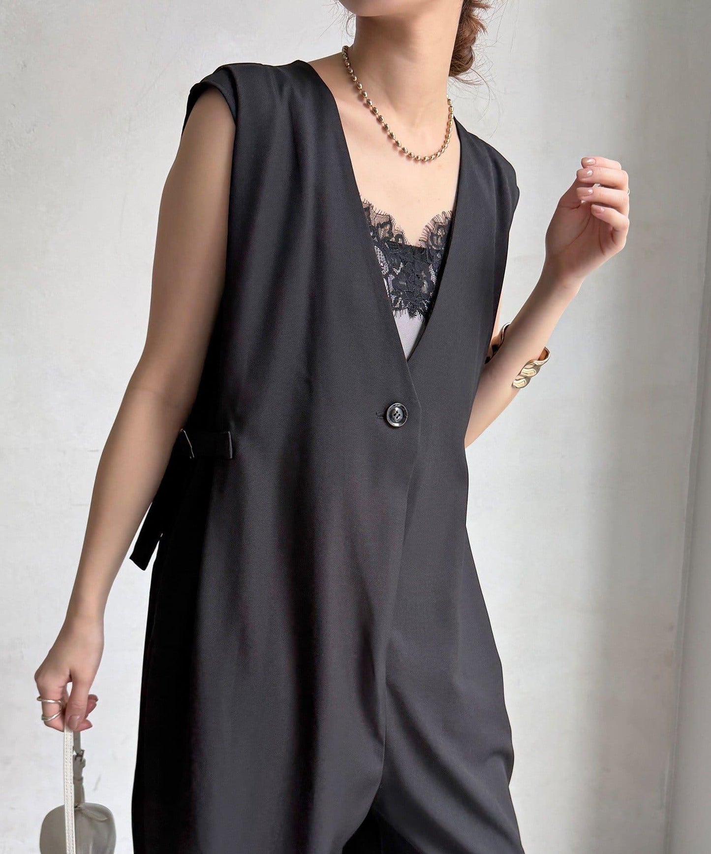 V領連體褲