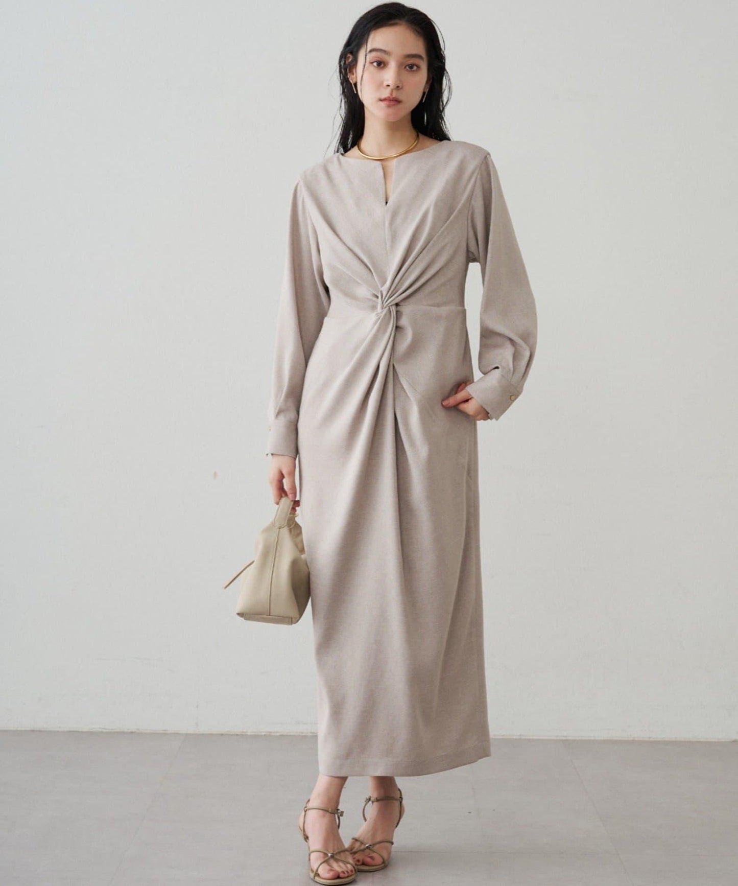 Loungedress 扭結V領連衣裙