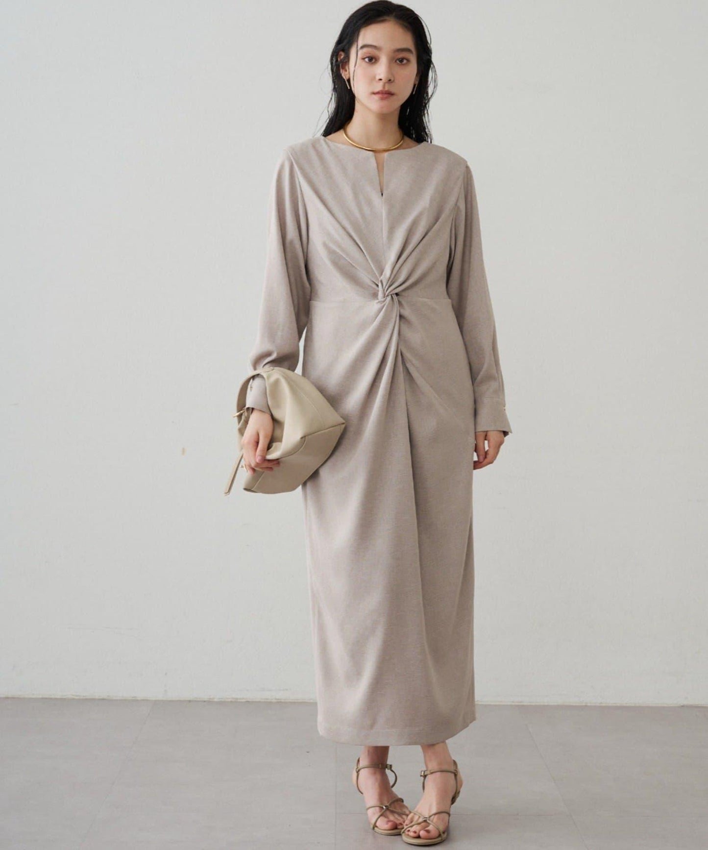 Loungedress 扭結V領連衣裙