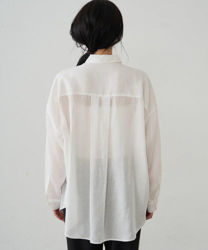 裹身設計 2way 亞麻 襯衫