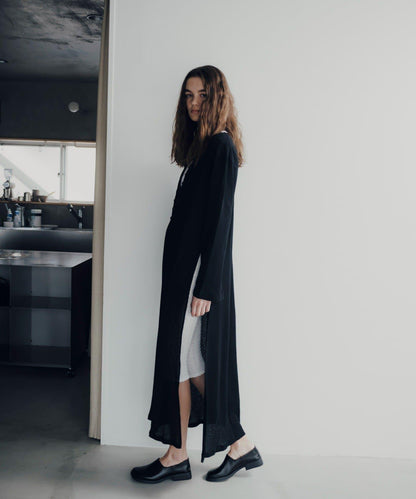 Waffle V-neck slit 連衣裙