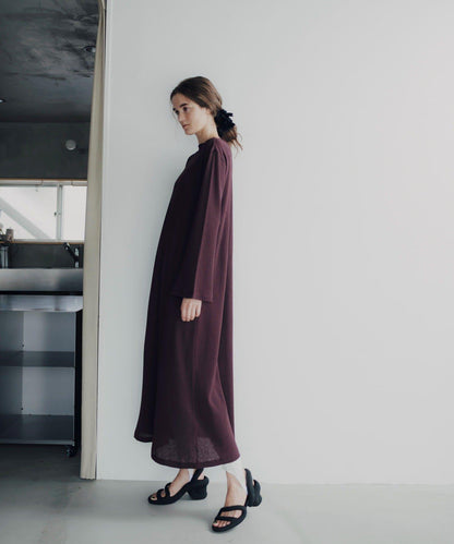 Waffle V-neck slit 連衣裙