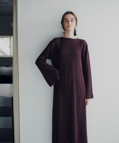 Waffle V-neck slit 連衣裙