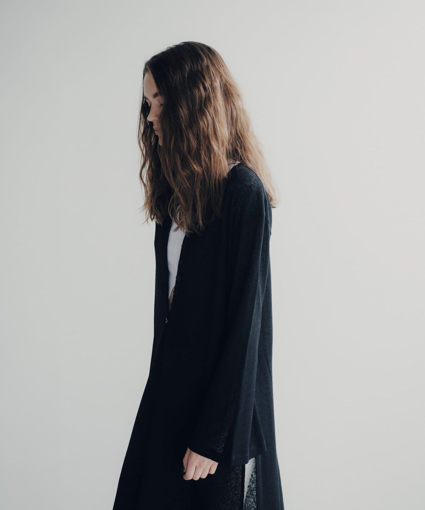 Waffle V-neck slit 連衣裙