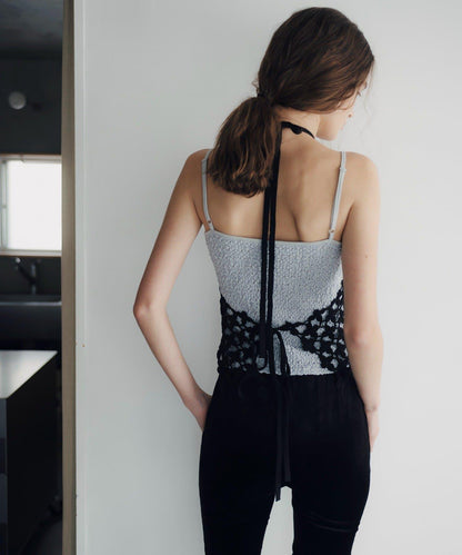 Crochet flower bustier