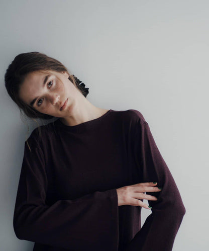Waffle V-neck slit 連衣裙