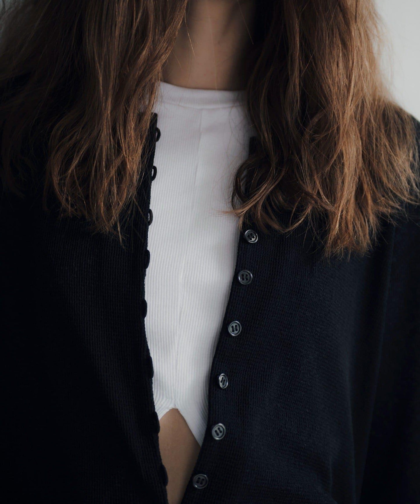 Waffle V-neck slit 連衣裙
