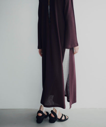 Waffle V-neck slit 連衣裙