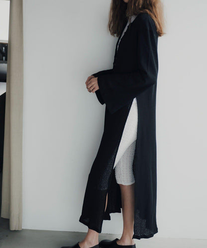 Waffle V-neck slit 連衣裙