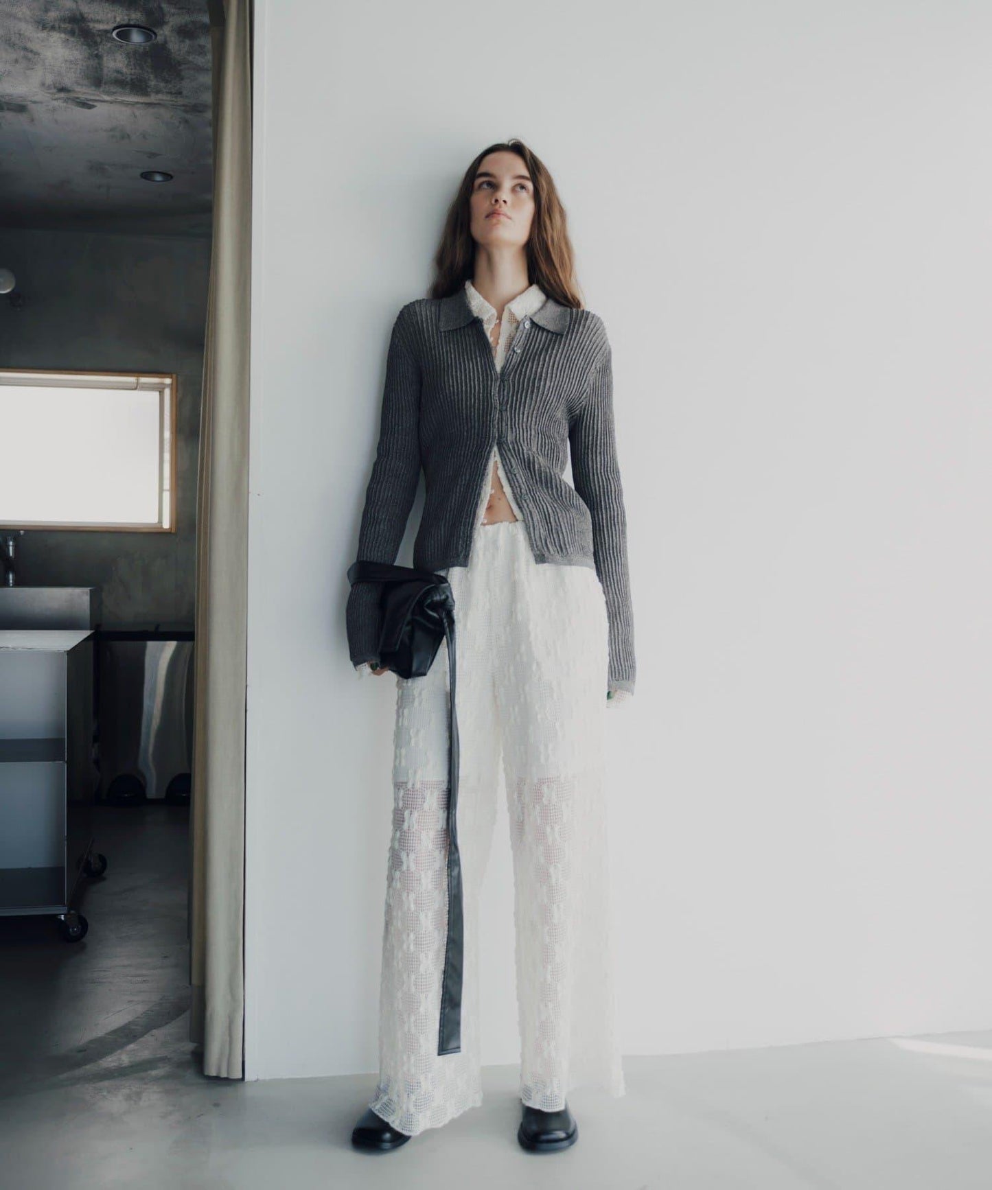 Mesh lace easy pants