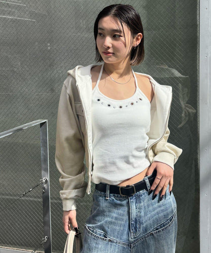 內置胸墊 鏤空掛脖吊帶背心