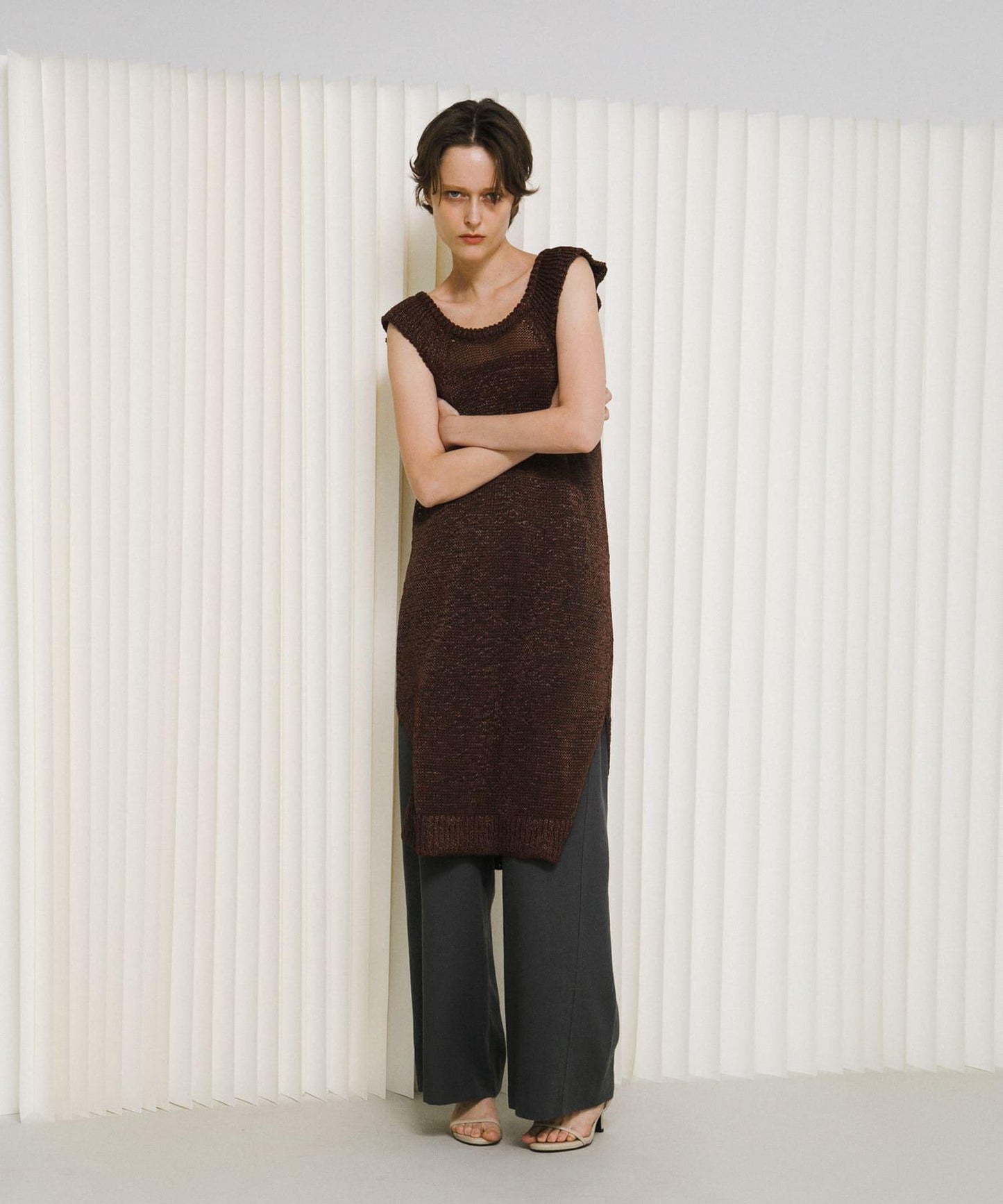 knit frill tunic