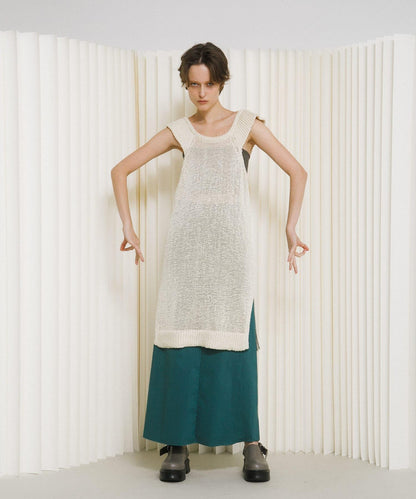 knit frill tunic