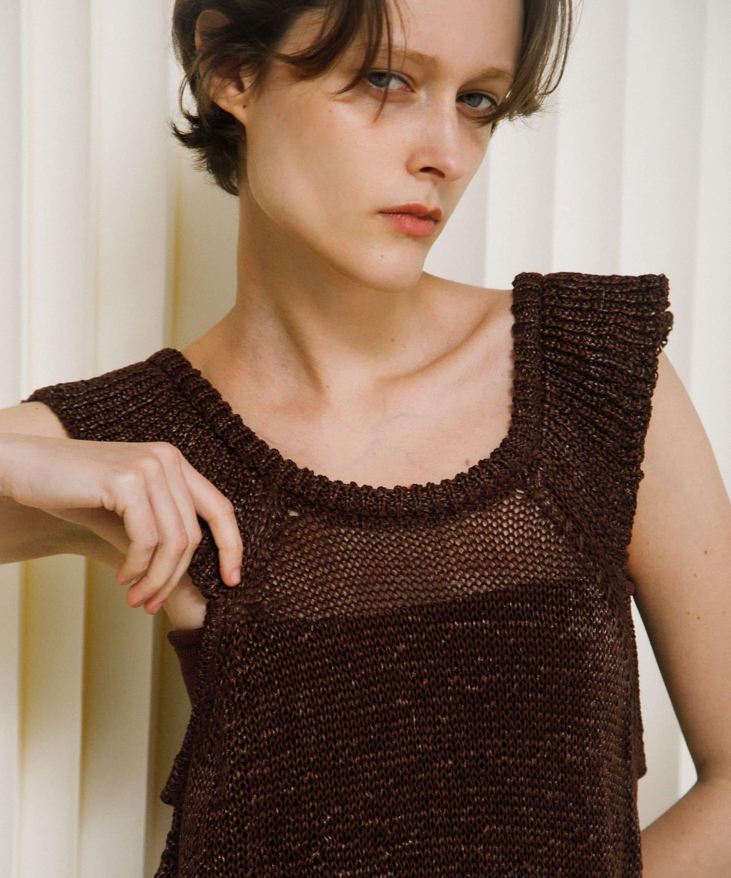 knit frill tunic